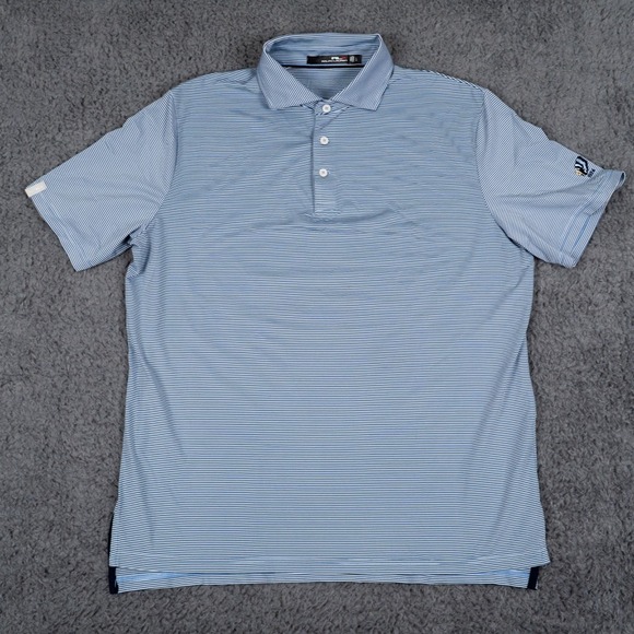 RLX Ralph Lauren Other - RLX Ralph Lauren Shirt Mens Large Blue Polo Striped Golf Stretch Light Weight‎